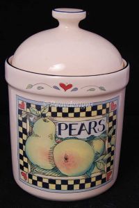 Susan Winget HARVEST FAIR Pears 6 1/4" Canister CIC